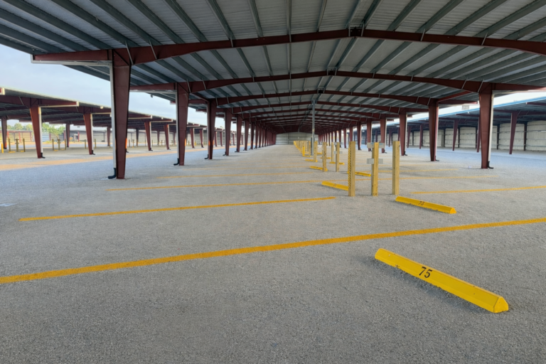 RV storage with electrical hookups